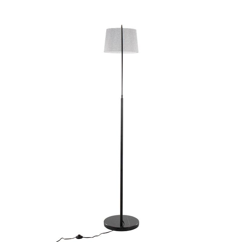 LumiSource March Contemporary Floor Lamp: Marble Base, Linen Drum Shade, UL Listed, 60W