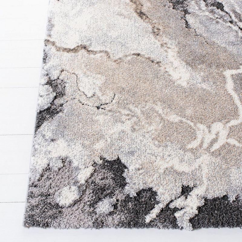 Cyrus Shag CYR121 Power Loomed Indoor Area Rug - Grey/Beige - 6'7"x6'7" - Safavieh