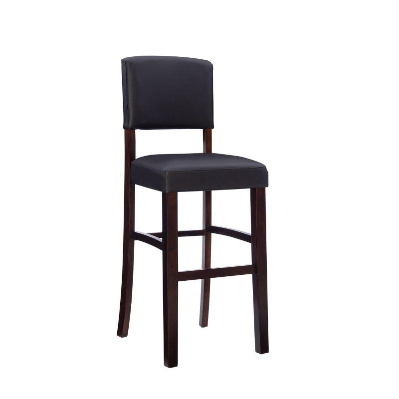 Espresso Elegance 30" Dark Brown Leather Upholstered Barstool