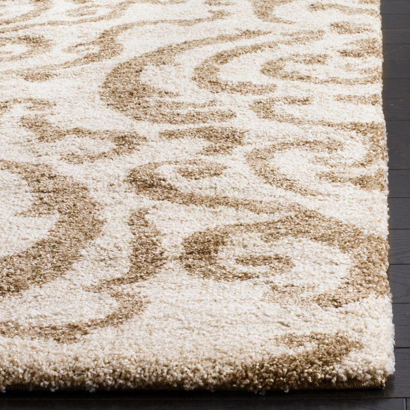 Florida Shag SG462 Power Loomed Area Rug - Cream/Beige - 4'x4' - Safavieh.