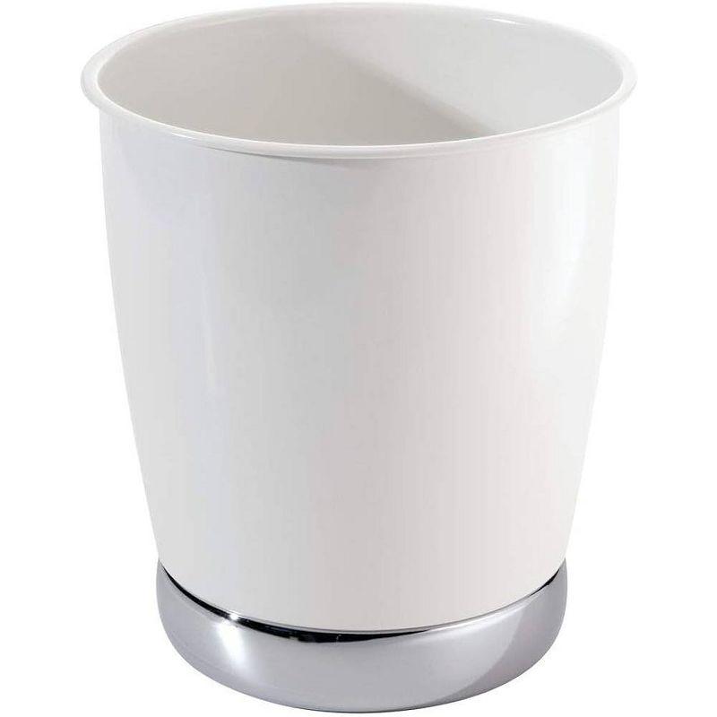 iDesign York White Steel Classic American Trash Can