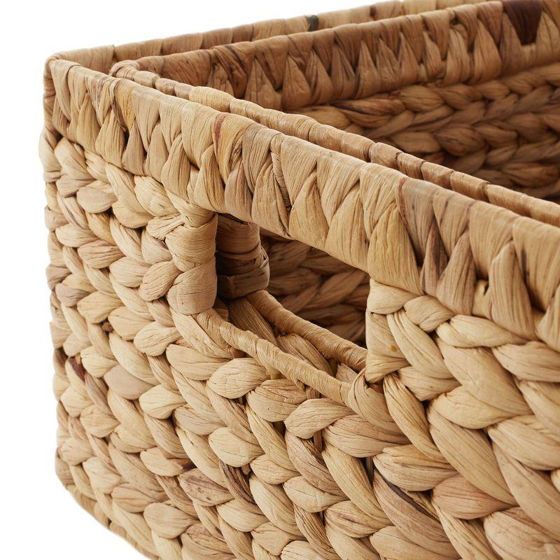 Casafield Water Hyacinth Storage Basket Set with Handles - Woven Organizers for Bathroom, Laundry, Pantry, Office, Shelves