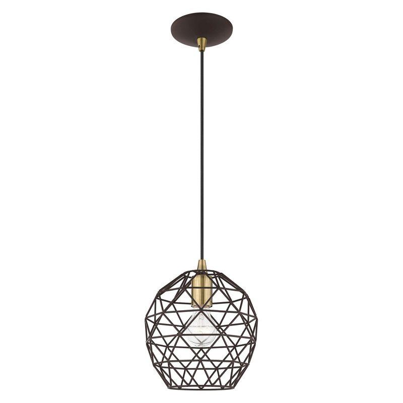 Livex Lighting Geometric Shade 1 - Light Pendant in  Bronze