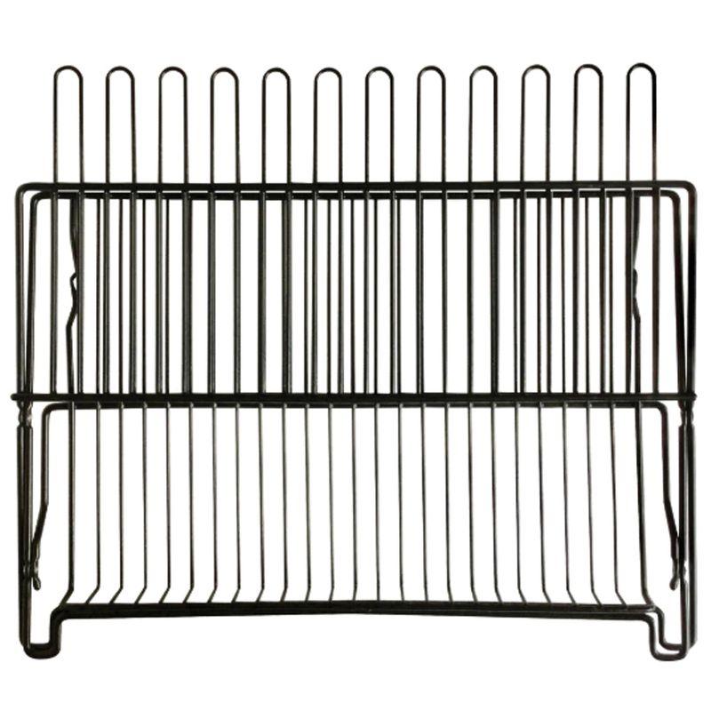 Black Metal Foldable Dish Rack with Utensil Cup