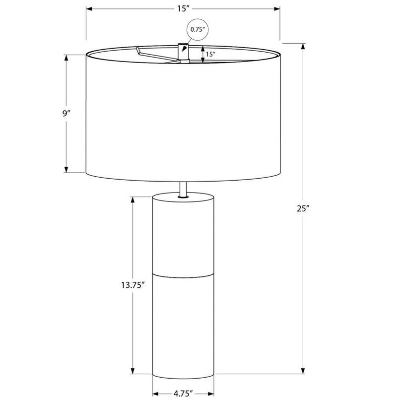 Monarch Specialties Lighting 25inchH Table Lamp Black Concrete Black Shade Contemporary