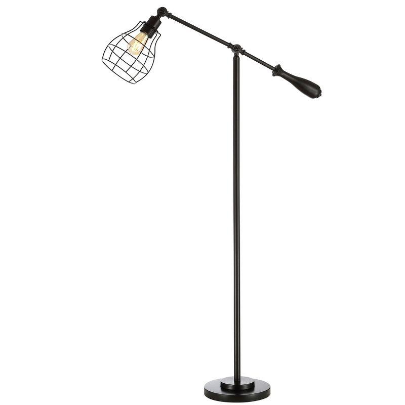 Edison Adjustable Black Metal Industrial Floor Lamp 59.5"