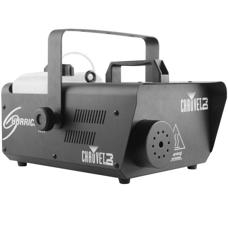 Compact High-Output Black Hurricane 1600 Fog Machine with DMX Control