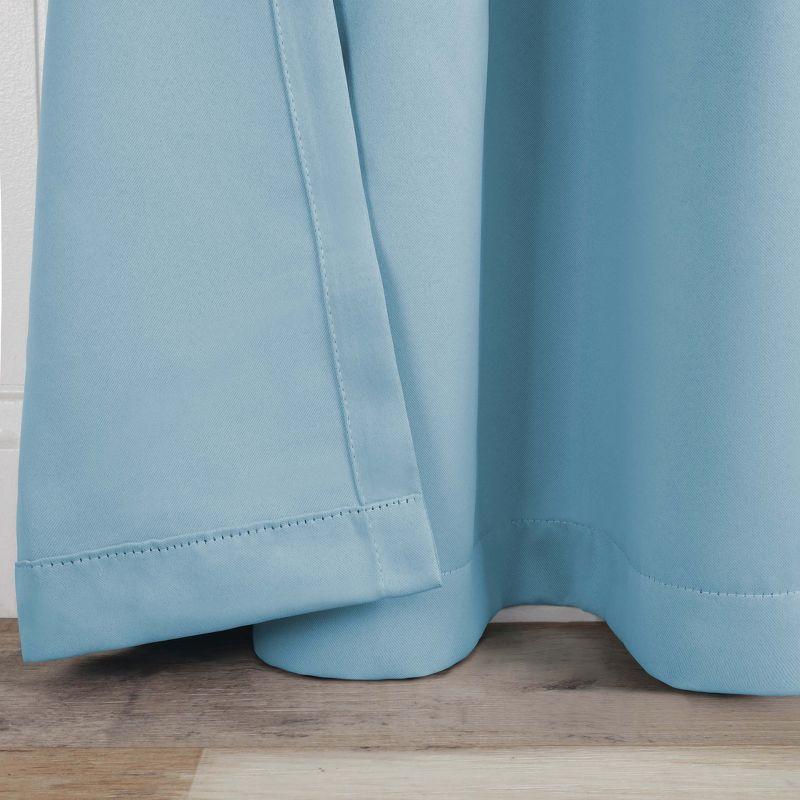 Classic Modern Solid Room Darkening Semi-Blackout Curtains, Rod Pocket, Set of 2, 26"x63", Light Blue - Blue Nile Mills