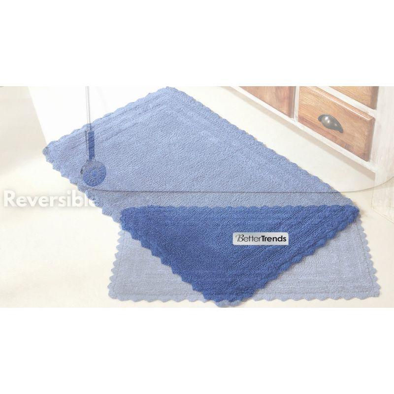 Better Trends Lilly Crochet 100% Cotton Tufted Reversible Bath Rug 20" x 60" Runner - Yellow