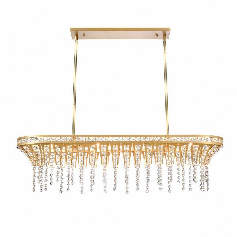 Champagne Gold K9 Crystal 4-Light Linear Chandelier