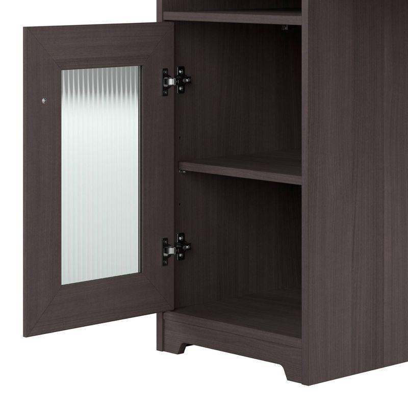 Cabot 60W L Shaped Computer Desk with Hutch Heather Gray - Bush Furniture: Executive Workstation, Storage Cabinet