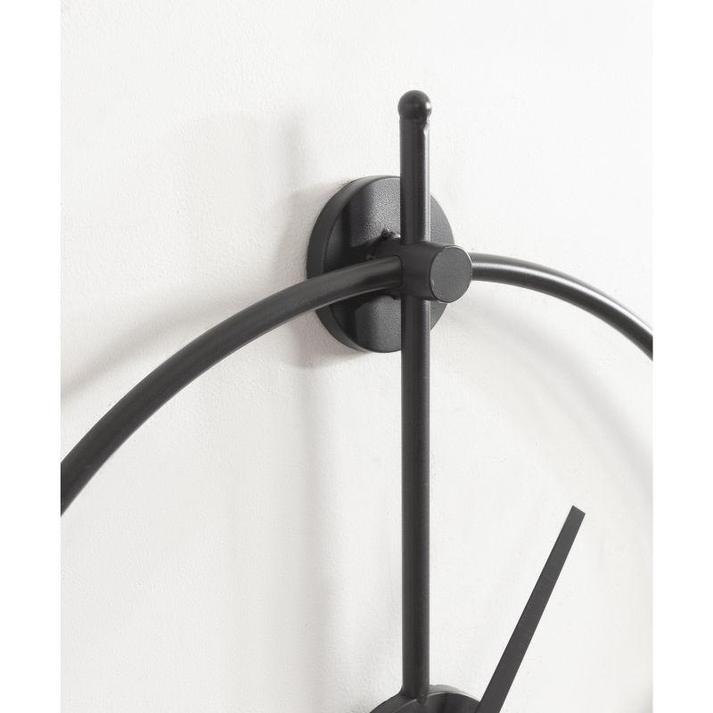 Lidor 24" Charcoal Gray Iron Minimalist Wall Clock