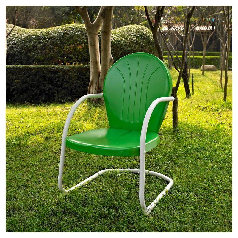 Metal Patio Arm Chair - Green: Crosley, Powder-Coated Steel Frame, UV & Weather-Resistant, 250lb Capacity