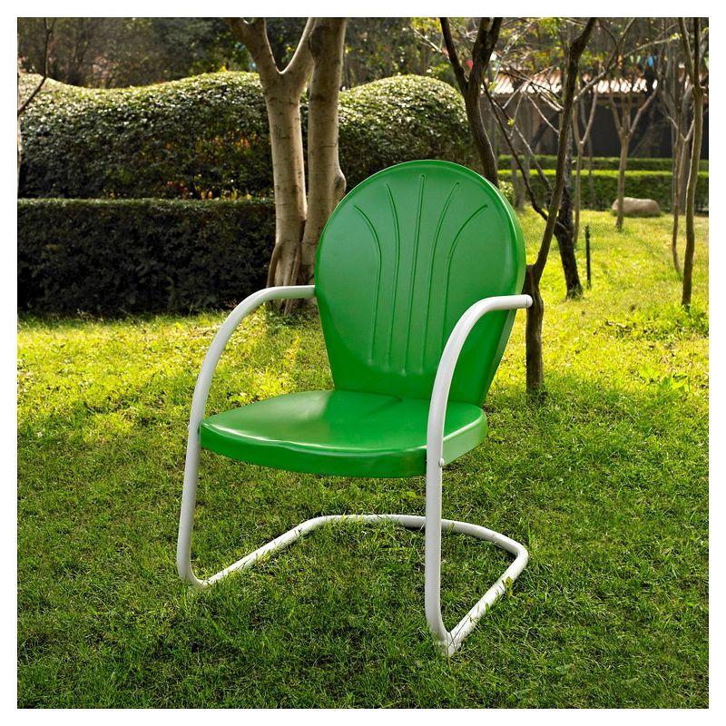 Grasshopper Green Metal Outdoor Dining Arm Chair