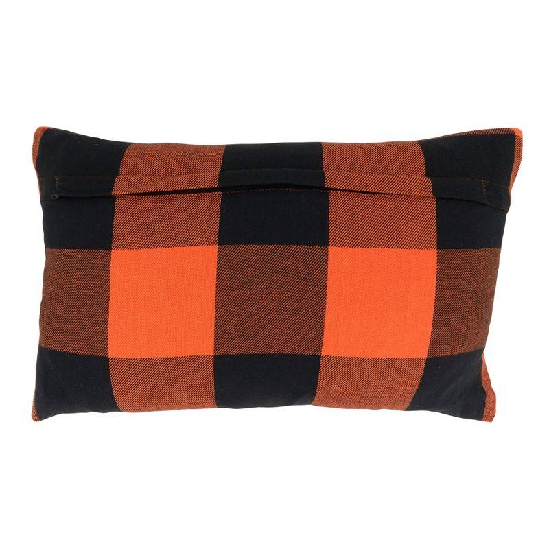 Saro Lifestyle Buffalo Plaid Throw Pillow With Down Filling