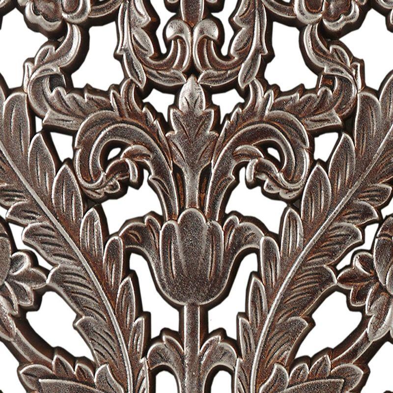 2pc Botanical Carved Wall Decor Panel Set Bronze - Madison Park: MDF Antique Finish, Vertical Orientation