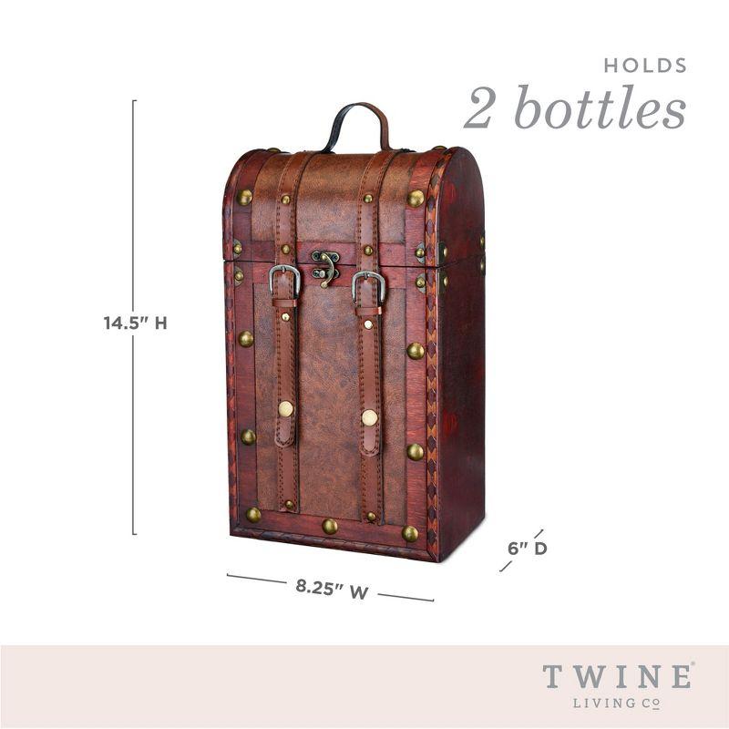 Twine Twine Chateau 2 Bottle Antique Wine Box