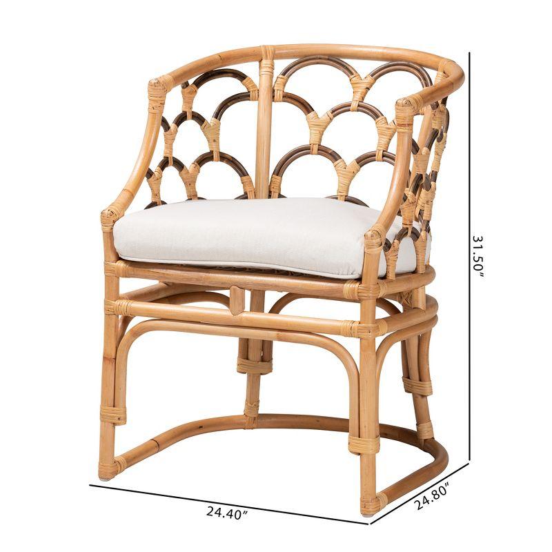 bali & pari Aster Modern Bohemian Natural Brown Rattan Armchair