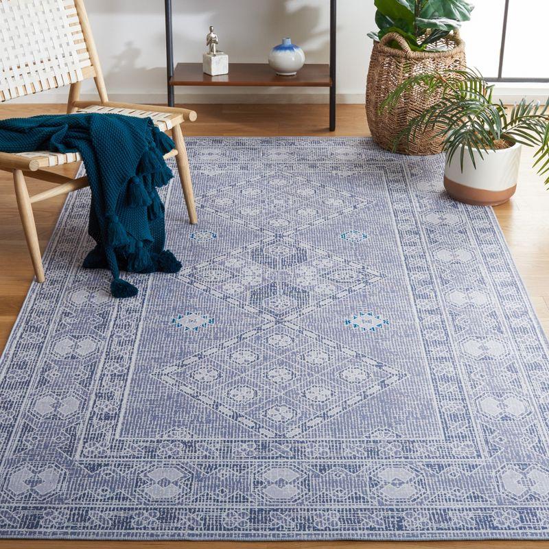 Tucson Grey and Ivory Washable Synthetic Area Rug