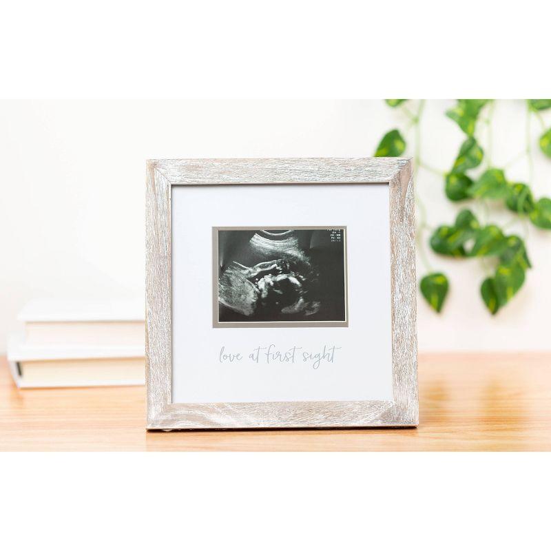 Pearhead Love at First Sight Sonogram Picture Frame - Rustic White