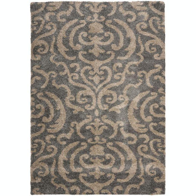 Florida Shag SG462 Power Loomed Indoor Area Rug - Grey/Beige - 8'x10' - Safavieh.