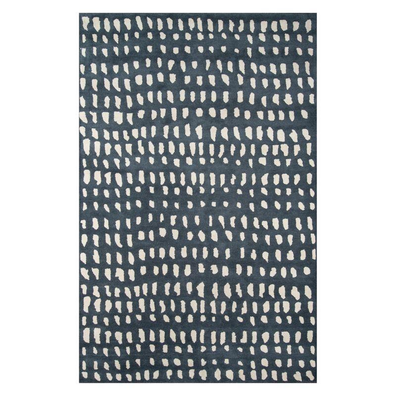 5'x8' Geometric Tufted Area Rug Blue - Novogratz By Momeni: Modern Wool Handmade, Low Pile, Indoor Rectangle Rug