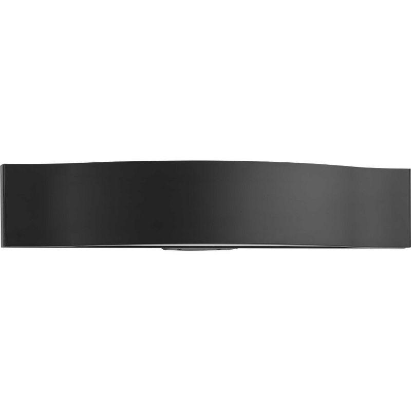 Progress Lighting Curvity 1-Light LED Vanity Light in Matte Black Aluminum, 24" - Contemporary Bathroom Lighting