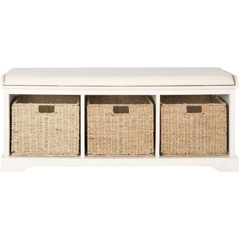 Lonan Wicker Storage Bench  - Safavieh