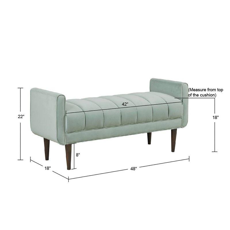 Lyndale Upholstered Modern Accent Bench Seafoam - Madison Park: Entryway, Indoor, Solid Wood Legs