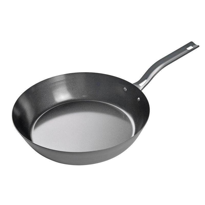 Commercial CHEF 12" Carbon Steel Skillet, Non Stick Frying Pan with Ceramic Coating