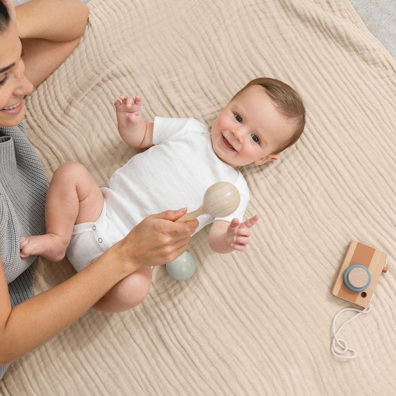 Baby Muslin Blanket, Large 40" X 40" By Comfy Cubs (Muslin, Baby - Sand)