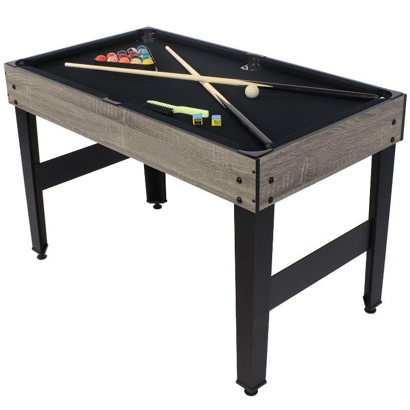 Sunnydaze 10-in-1 Multi-Game Table with Billiards, Foosball, Hockey, Ping Pong, Chess, Checkers, Backgammon, Shuffleboard, Bowling, and Cards - 49.5"