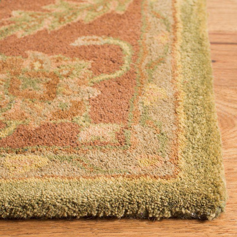 Golden Jaipur Green and Rust Wool Handmade Area Rug