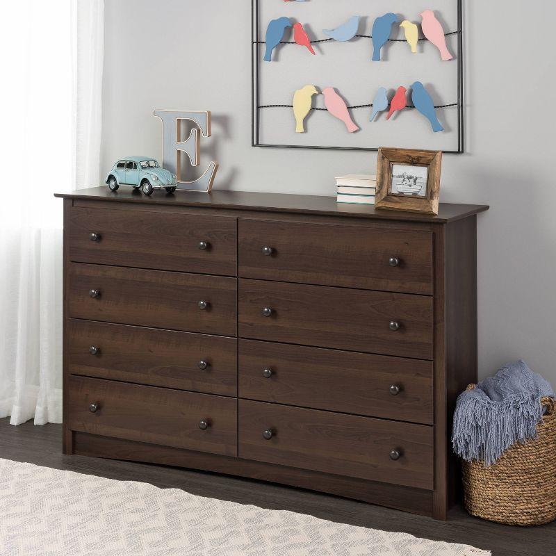 Sonoma 8 Drawer Dresser Espresso - Prepac: Laminated MDF, Metal Hardware, Includes Anti-Tip Kit