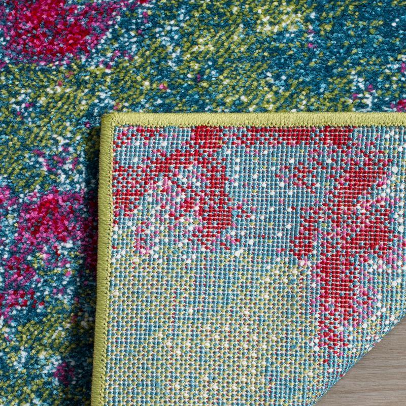 Watercolor WTC697 Power Loomed Indoor Area Rug - Green/Fuchsia - 5'3"x5'3" - Safavieh
