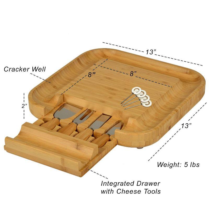 Picnic at Ascot  Large Bamboo Charcuterie Board with Cheese Knife Set
