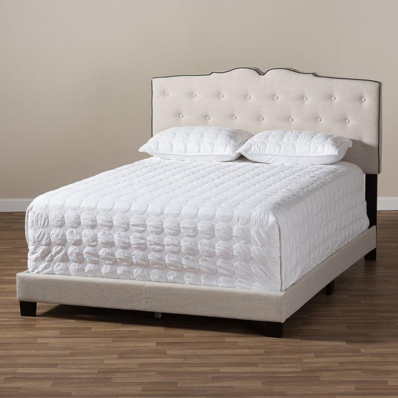 Full Vivienne Modern Bed with Headboard & Box Spring Support - Baxton Studio
