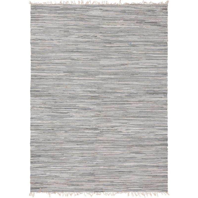 Prather Striped Hand-Knotted Cotton Gray Area Rug