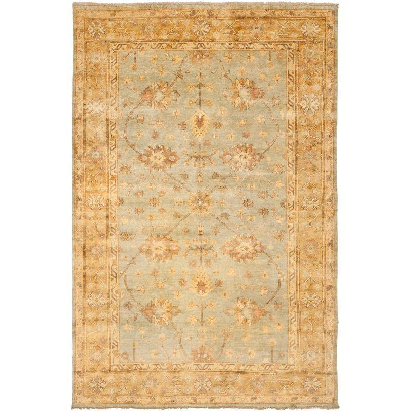 Oushak Hand Knotted Wool Floral Rug