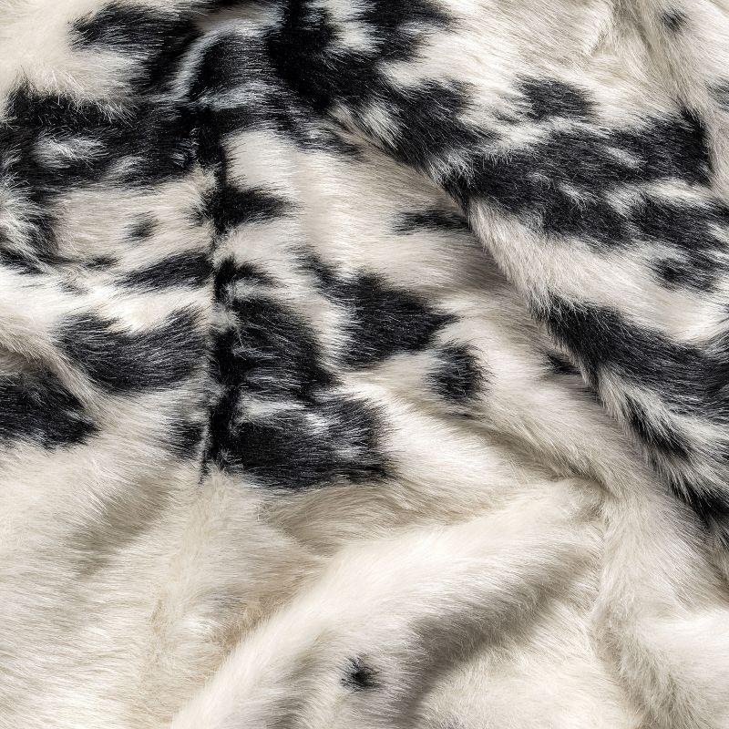 Nuloom Marcia SpinClean Machine Washable Faux Cowhide Area Rug, Shaped 3' 10" x 5', Black