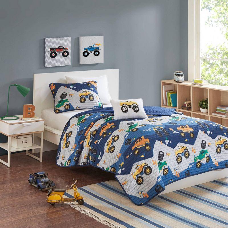 Nash Monster Truck Microfiber Reversible Quilt Set