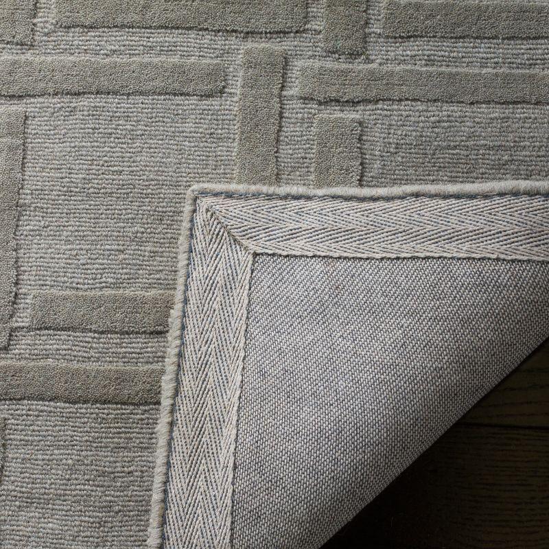 Gray Hand-Tufted Wool Rectangular 4' x 6' Area Rug