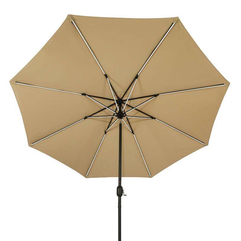 11' x 11' Calypso II Market Patio Umbrella with Solar LED Strip Lights Champagne - Island Umbrella