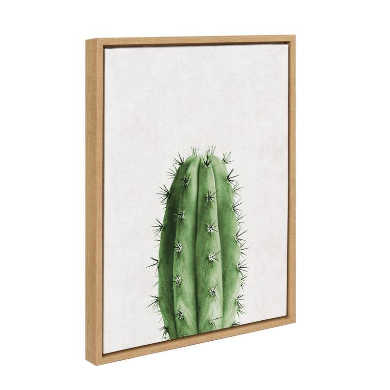 18" x 24" Sylvie Home Cactus Framed Canvas by Simon Te Tai Natural - Kate & Laurel All Things Decor: Modern Botanical Wall Art