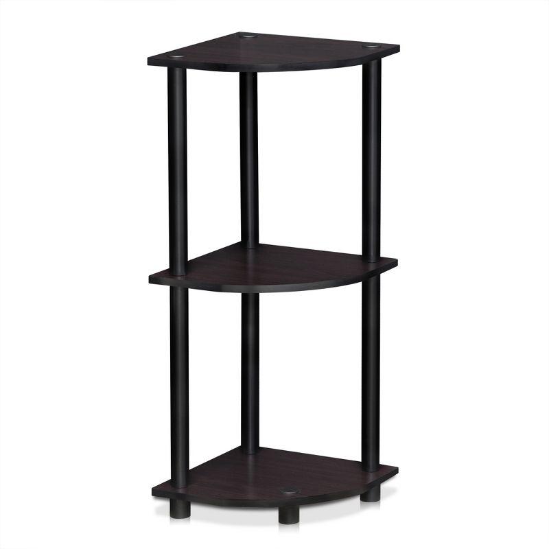 Black Corner 3-Tier Composite Wood Display Shelf