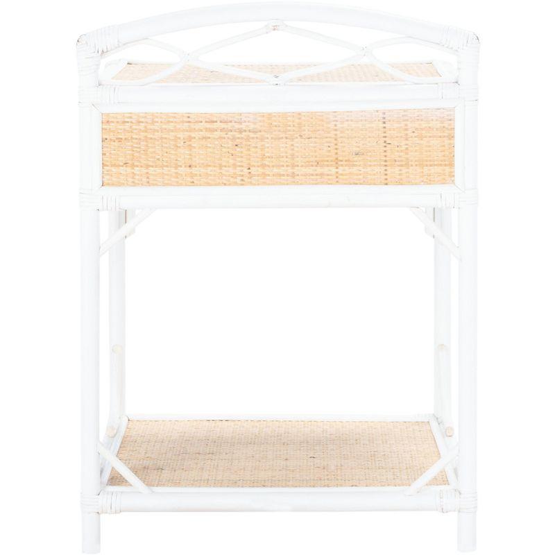 Roya 1 Drawer 1 Shelf Nightstand - NST4005 - White/Natural - Safavieh