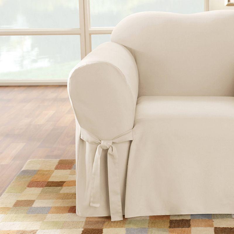 Natural Cotton Duck Wingback Chair Slipcover