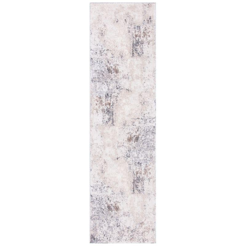 Ivory Abstract Hand-Knotted Synthetic 24" Area Rug