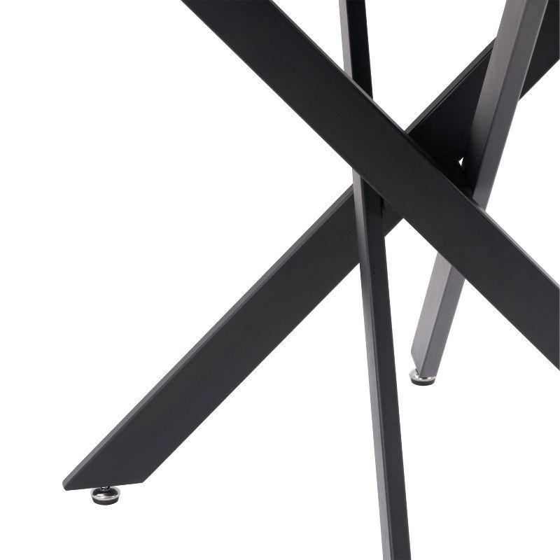 Lennox Iron Leg Trestle Dining Table Black - CorLiving: 36-Inch Wood Composite, Seats 4