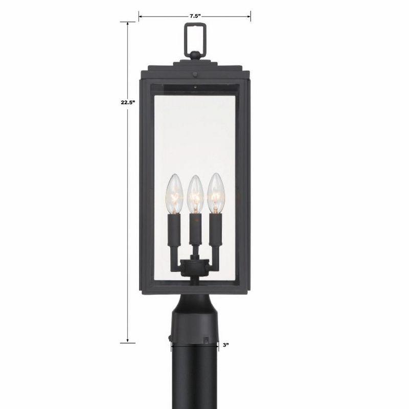 Crystorama Lighting Byron 3 - Light Post Light in  Matte Black